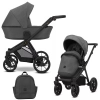 Cochecito 2 en 1 Kunert Brav BR-02 Graphit con chasis negro o color champán