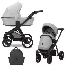 Cochecito 2 en 1 Kunert Brav BR-03 Grey con chasis negro o color champán