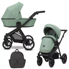 Cochecito 2 en 1 Kunert Brav BR-05 Mint con chasis negro o color champán