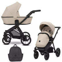Cochecito 2 en 1 Kunert Brav BR-06 Cream con chasis negro o color champán