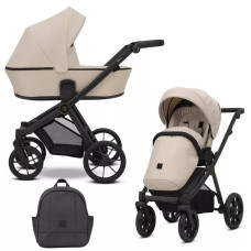 Cochecito 2 en 1 Kunert Brav BR-06 Cream con chasis negro o color champán