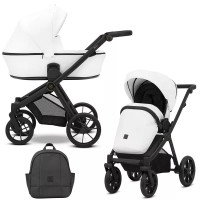 Коляска 2 в 1 Kunert Brav BRE-12 White Eco с рамой черного цвета или цвета шампань