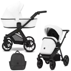 Cochecito 2 en 1 Kunert Brav BRE-12 White Eco con chasis negro o color champán