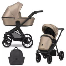 Cochecito 2 en 1 Kunert Brav BRE-13 Cappucino Eco con chasis negro o color champán