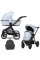 Cochecito 2 en 1 Kunert Brav BRE-14 Baby Blue Eco con chasis negro o color champán