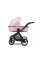 Коляска 2 в 1 Kunert Brav BRE-15 Baby Pink Eco с рамой черного цвета или цвета шампань