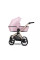 Коляска 2 в 1 Kunert Brav BRE-15 Baby Pink Eco с рамой черного цвета или цвета шампань