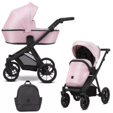 Cochecito 2 en 1 Kunert Brav BRE-15 Baby Pink Eco con chasis negro o color champán