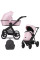 Коляска 2 в 1 Kunert Brav BRE-15 Baby Pink Eco с рамой черного цвета или цвета шампань