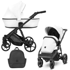 Cochecito 2 en 1 Kunert Arrizo ARE-12 White Eco Leather con chasis negro o dorado