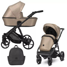 Cochecito 2 en 1 Kunert Arrizo ARE-13 Cappuccino Eco Leather con chasis negro o dorado