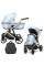 Cochecito 2 en 1 Kunert Arrizo ARE-14 Baby Blue Eco Leather con chasis negro o dorado