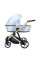 Cochecito 2 en 1 Kunert Arrizo ARE-14 Baby Blue Eco Leather con chasis negro o dorado