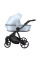 Cochecito 2 en 1 Kunert Arrizo ARE-14 Baby Blue Eco Leather con chasis negro o dorado