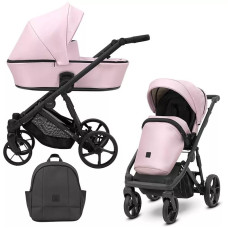 Cochecito 2 en 1 Kunert Arrizo ARE-15 Baby Pink Eco Leather con chasis negro o dorado