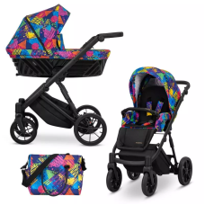 Cochecito 2 en 1 Kunert Ivento IVE-05 Colors Impresion con chasis negro o dorado