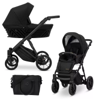 Коляска 2 в 1 Kunert Ivento IVE-12 Deep Black с черной или золотой рамой