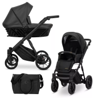 Cochecito 2 en 1 Kunert Ivento IVE-07 Black Pearl Eco con chasis negro o dorado