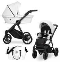 Коляска 2 в 1 Kunert Ivento IVE-08 White Pearl Eco с черной или золотой рамой