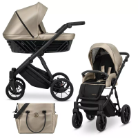 Коляска 2 в 1 Kunert Ivento IVE-15 Cappuccino Metalic Eco с черной или золотой рамой