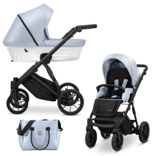Cochecito 2 en 1 Kunert Ivento IVE-22 Baby Blue Metalic Eco con chasis negro o dorado