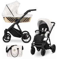 Коляска 2 в 1 Kunert Ivento GLAM IVE-18 White Style с черной или золотой рамой