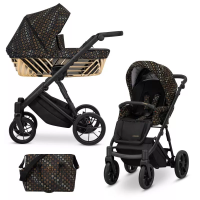 Cochecito 2 en 1 Kunert Ivento GLAM IVE-19 Black Style con chasis negro o dorado
