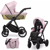 Cochecito 2 en 1 Kunert Ivento GLAM IVE-20 Pink Metallic Eco con chasis negro o dorado