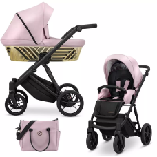 Cochecito 2 en 1 Kunert Ivento GLAM IVE-20 Pink Metallic Eco con chasis negro o dorado
