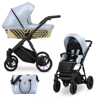 Коляска 2 в 1 Kunert Ivento GLAM IVE-22 Blue Metallic Eco с черной или золотой рамой