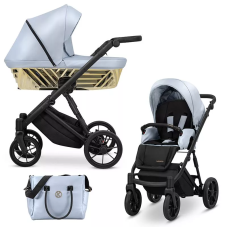 Cochecito 2 en 1 Kunert Ivento GLAM IVE-22 Blue Metallic Eco con chasis negro o dorado