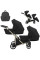 Cochecito gemelar 2 en 1 Kunert Brav Duo BD-01 Negro con chasis negro o color champán