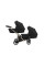 Cochecito gemelar 2 en 1 Kunert Brav Duo BD-01 Negro con chasis negro o color champán