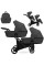 Cochecito gemelar 2 en 1 Kunert Brav Duo BD-02 Graphite con chasis negro o color champán