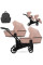 Cochecito gemelar 2 en 1 Kunert Brav Duo BD-04 Pink con chasis negro o color champán