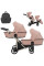 Cochecito gemelar 2 en 1 Kunert Brav Duo BD-04 Pink con chasis negro o color champán