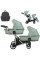 Cochecito gemelar 2 en 1 Kunert Brav Duo BD-05 Mint con chasis negro o color champán