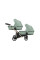Cochecito gemelar 2 en 1 Kunert Brav Duo BD-05 Mint con chasis negro o color champán