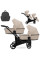 Cochecito gemelar 2 en 1 Kunert Brav Duo BD-06 Cream con chasis negro o color champán