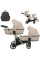 Cochecito gemelar 2 en 1 Kunert Brav Duo BD-06 Cream con chasis negro o color champán
