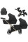 Cochecito gemelar 2 en 1 Kunert Brav Duo BD-11 Black Eco con chasis negro o color champán