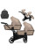 Cochecito gemelar 2 en 1 Kunert Brav Duo BD-13 Cappuccino Eco con chasis negro o color champán