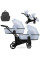 Cochecito gemelar 2 en 1 Kunert Brav Duo BD-14 Baby Blue Eco con chasis negro o color champán