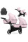 Cochecito gemelar 2 en 1 Kunert Brav Duo BD-15 Baby Pink Eco con chasis negro o color champán