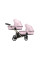 Cochecito gemelar 2 en 1 Kunert Brav Duo BD-15 Baby Pink Eco con chasis negro o color champán