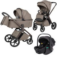 Cochecito 3 en 1 CARRELLO Vector F CRL-6700 Flannel Beige Capazo plegable, silla de paseo y grupo 0