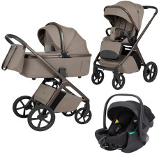 Cochecito 3 en 1 CARRELLO Vector F CRL-6700 Flannel Beige Capazo plegable, silla de paseo y grupo 0