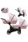 Cochecito gemelar 2 en 1 Kunert Ivento Duo ID-13 Pink Metalic Eco con chasis negro o color champán