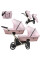 Cochecito gemelar 2 en 1 Kunert Ivento Duo ID-13 Pink Metalic Eco con chasis negro o color champán