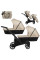 Cochecito gemelar 2 en 1 Kunert Ivento Duo ID-15 Cappuccino Metalic Eco con chasis negro o color champán